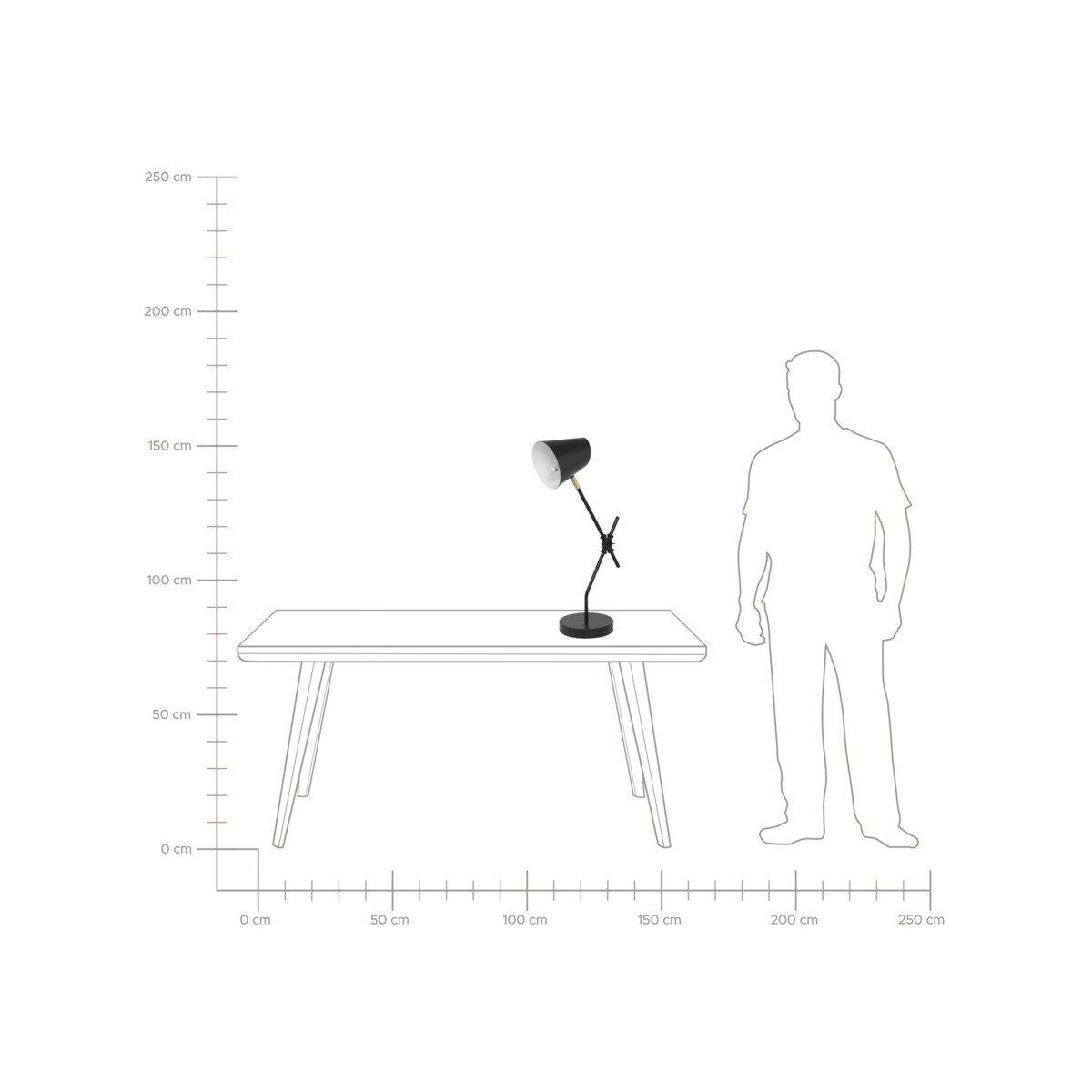 Lampa biurkowa regulowana metalowa czarna HORTON