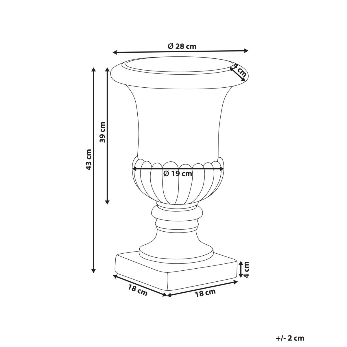 Doniczka LARISA Ceramika 28 cm Beżowy