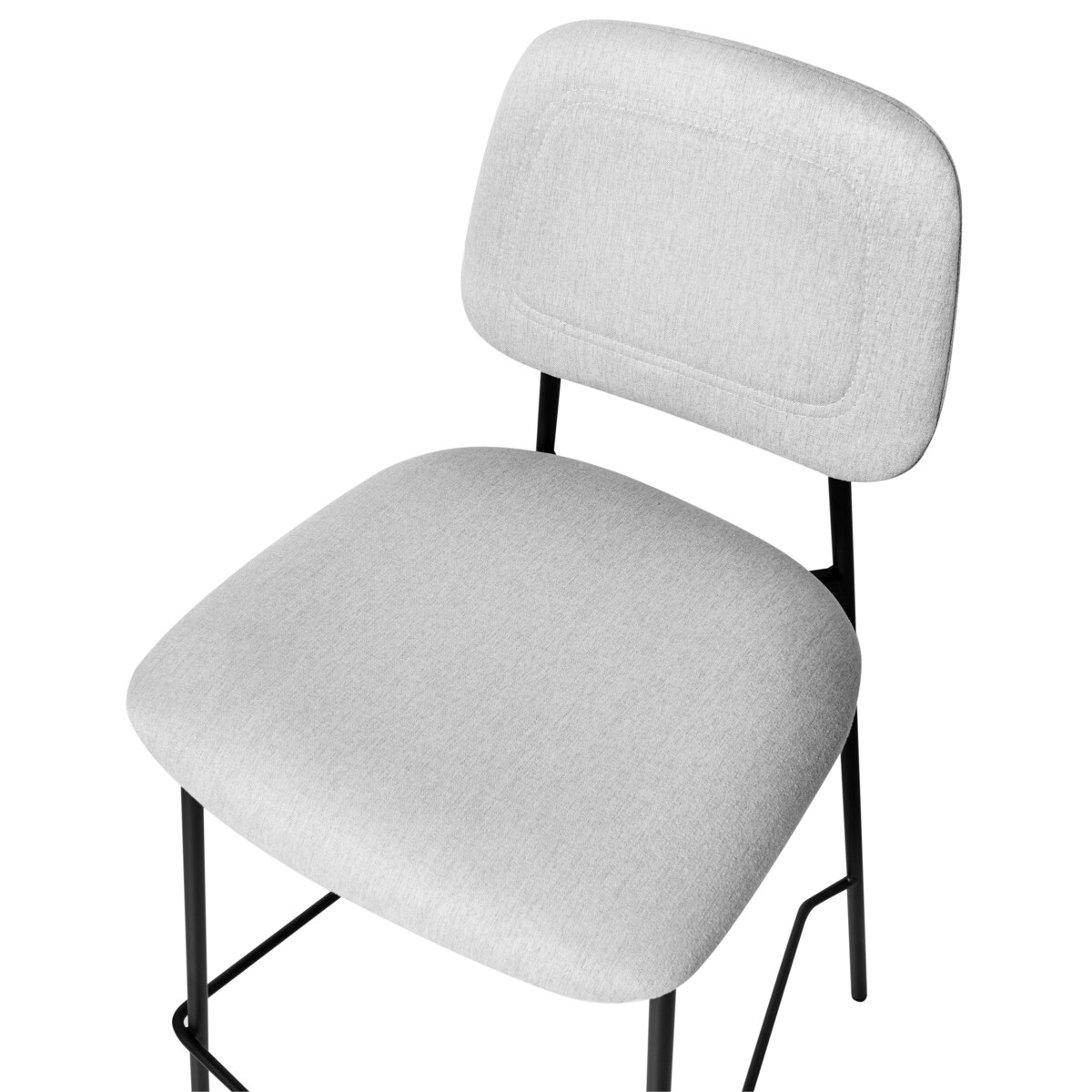 Zestaw 2 krzeseł barowych DUETTE Len syntetyczny Jasnoszary