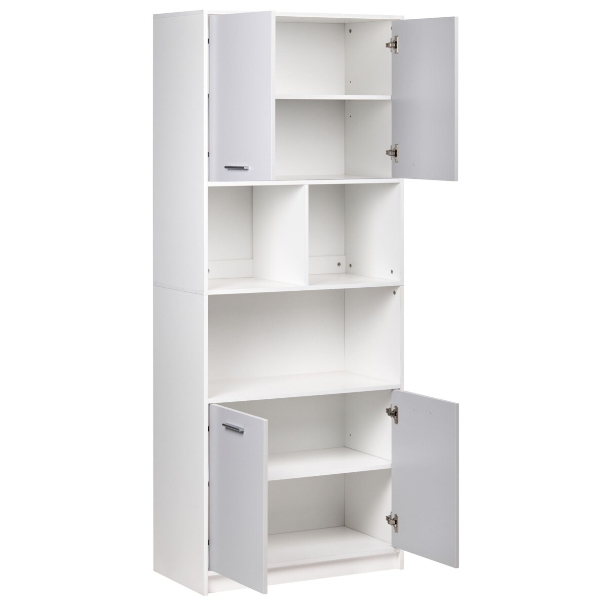 Regał 4-drzwiowy ZEHNA Szary/ biały