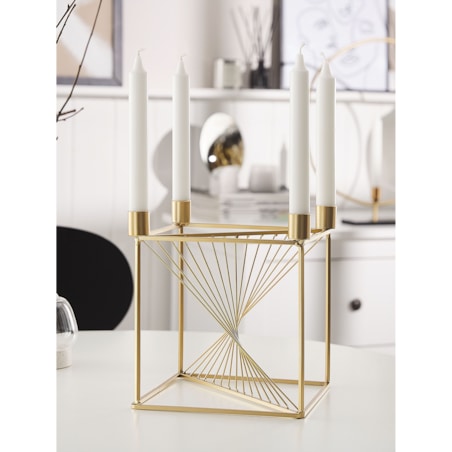 Świecznik metalowy 23 cm złoty MINDORO