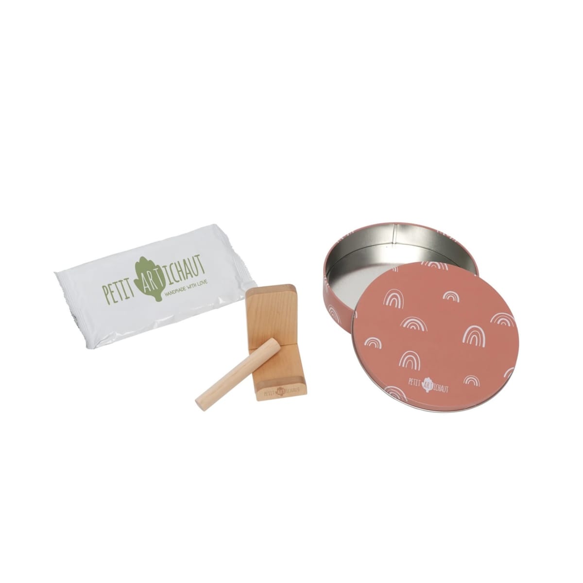 Okrągłe pudełko na odcisk Petit Artichaut - Tęcza