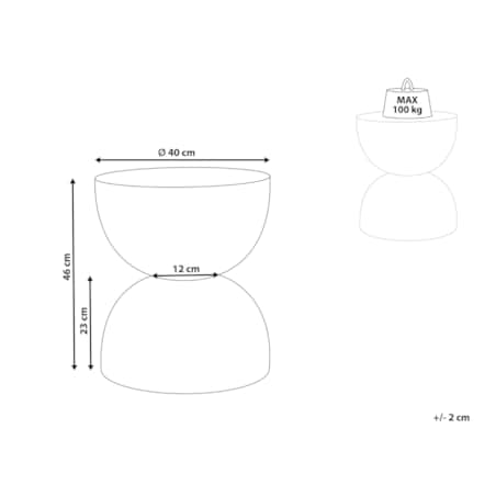 Stolik pomocniczy biały z efektem lastryko CAORIA