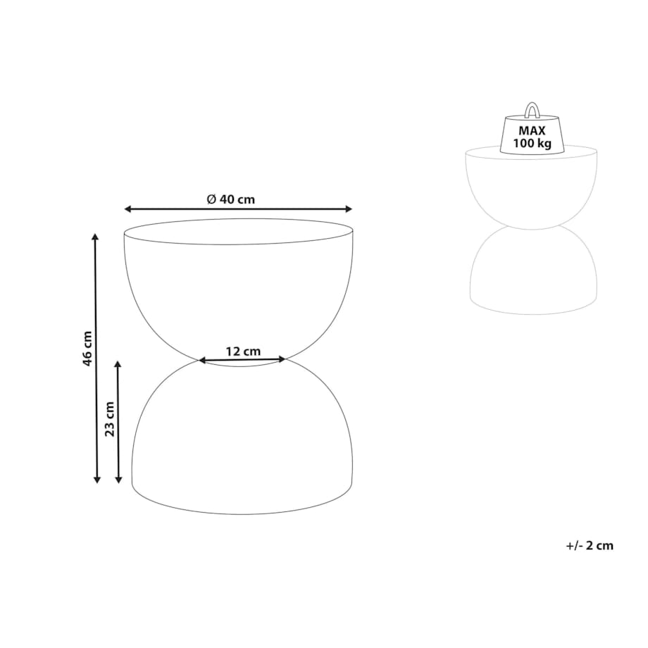 Stolik pomocniczy biały z efektem lastryko CAORIA