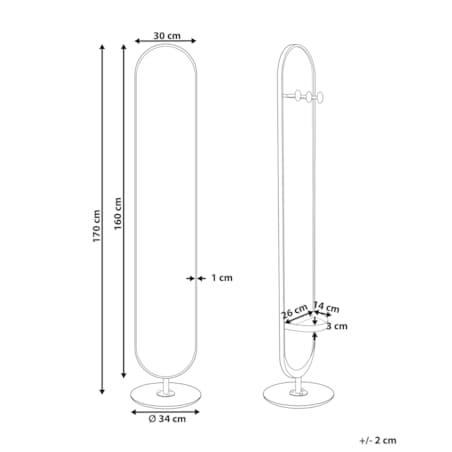 Wieszak stojący z lustrem złoty MOODY