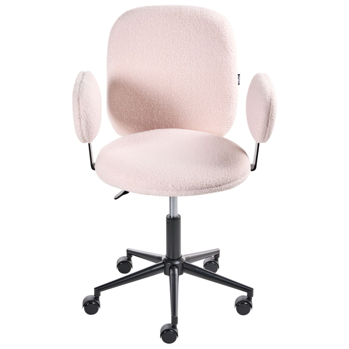 Krzesło obrotowe MORAGA Boucle Pastelowy róż