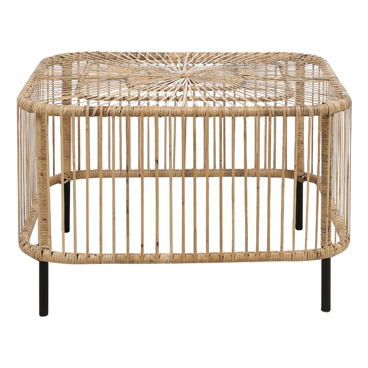 Stolik ogrodowy rattanowy 67 x 67 cm naturalny CESANTICO