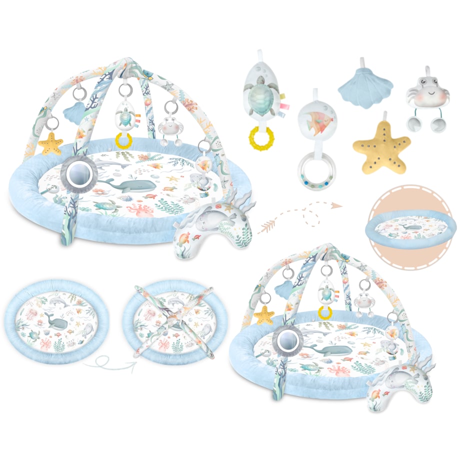 Mata edukacyjna interaktywna dla niemowląt kokon kojec gniazdo Nukido