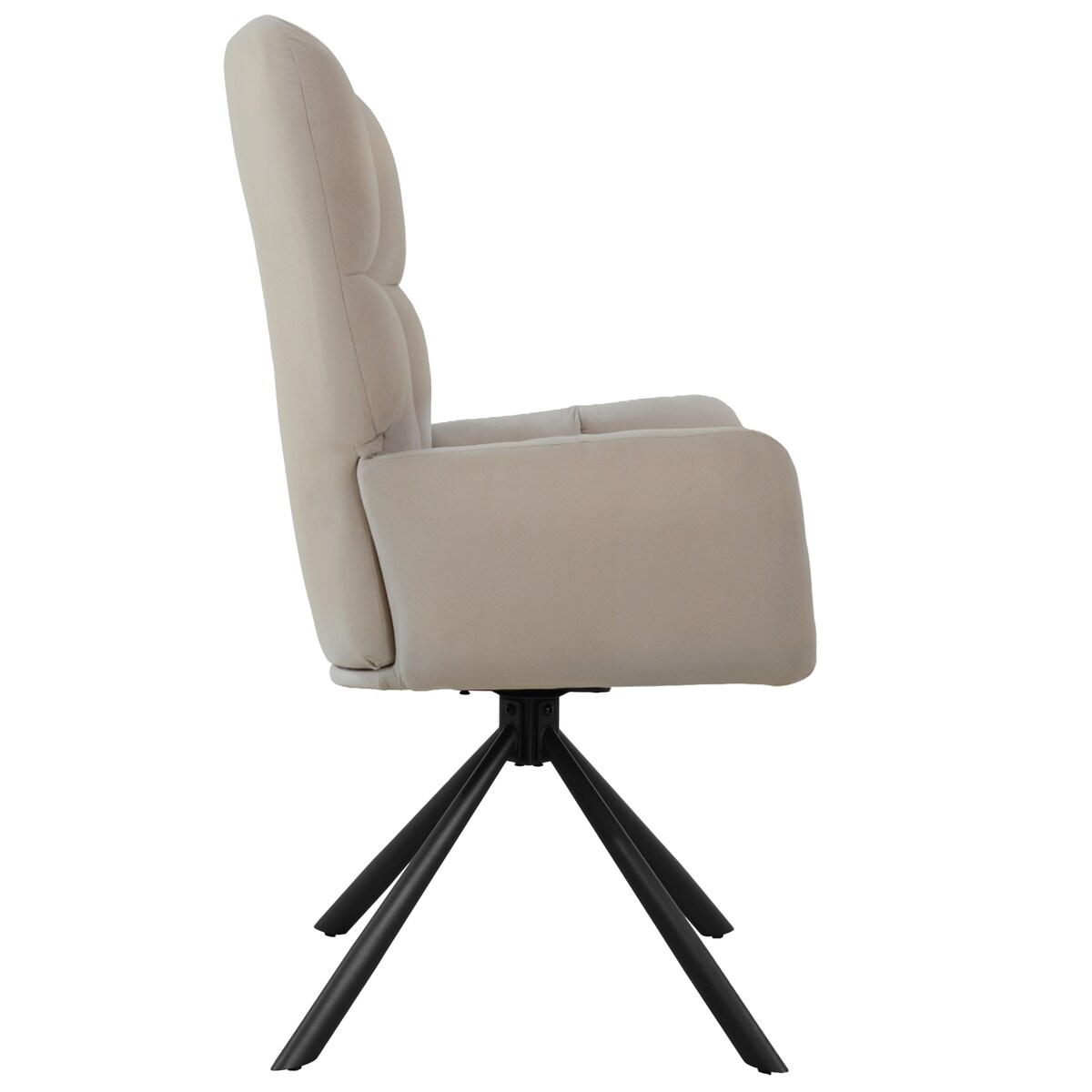 Krzesło tapicerowane obrotowe 180 do salonu jadalni nowoczesne welurowe beżowy