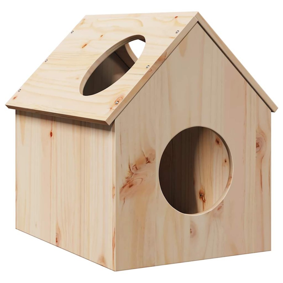 vidaXL Domek dla kota, 41x50x50 cm, lite drewno sosnowe