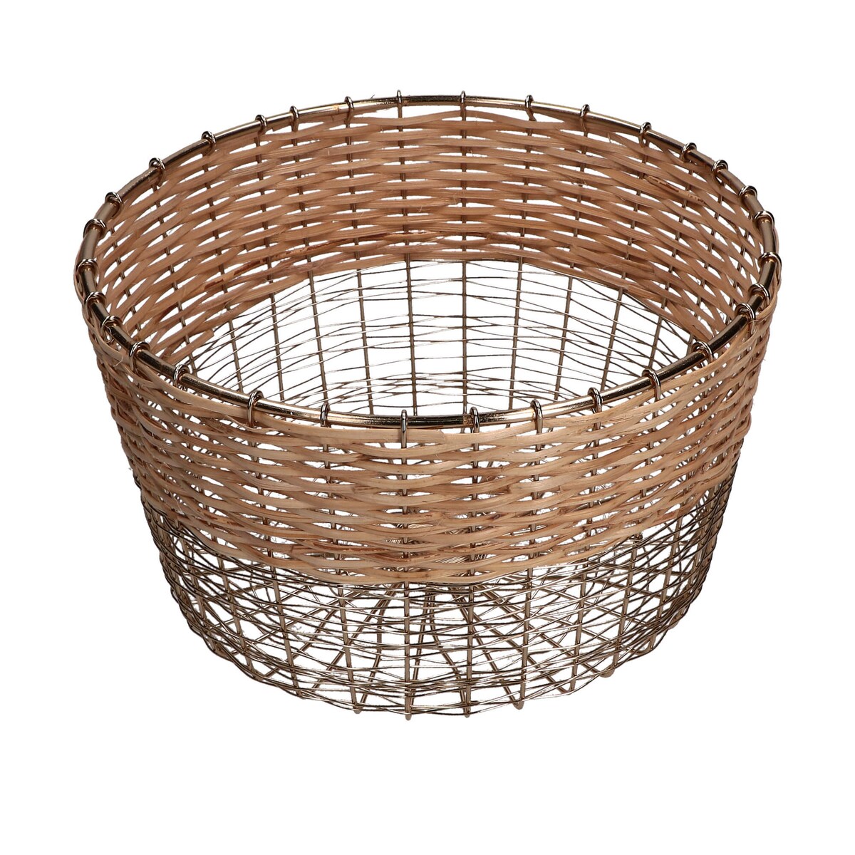 Okrągły koszyk Mettiloqui - Brązowy, 26 x 15 cm