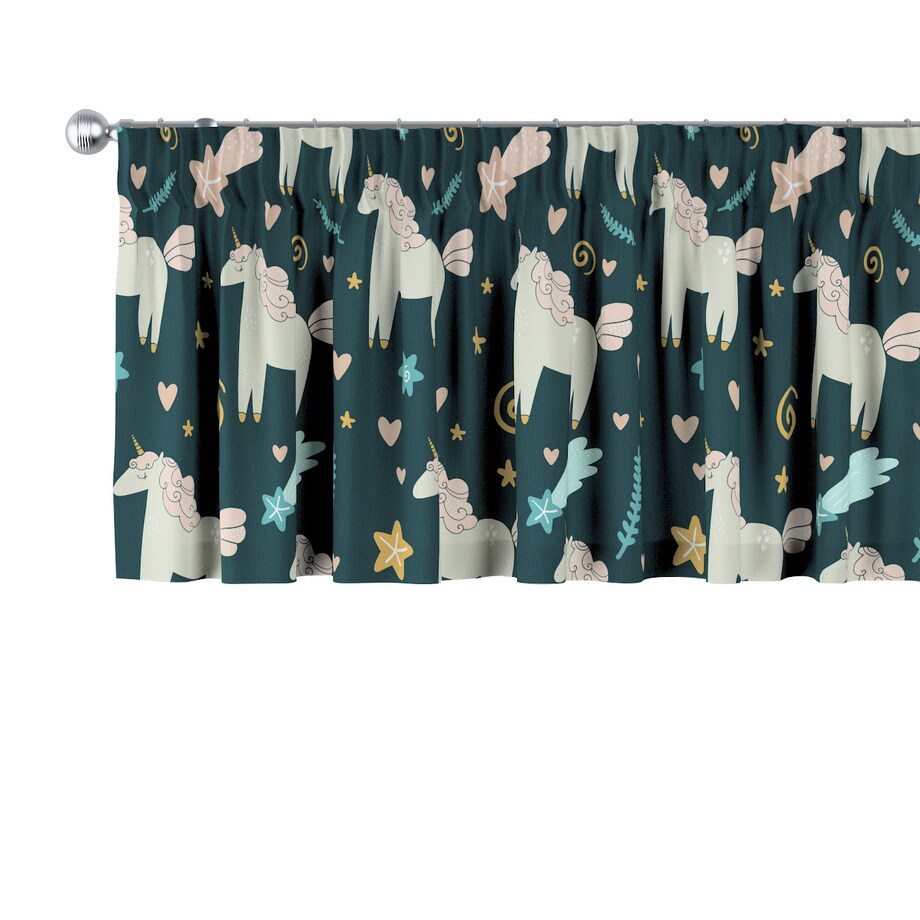 Lambrekin na taśmie marszczącej 260x40 niebieski