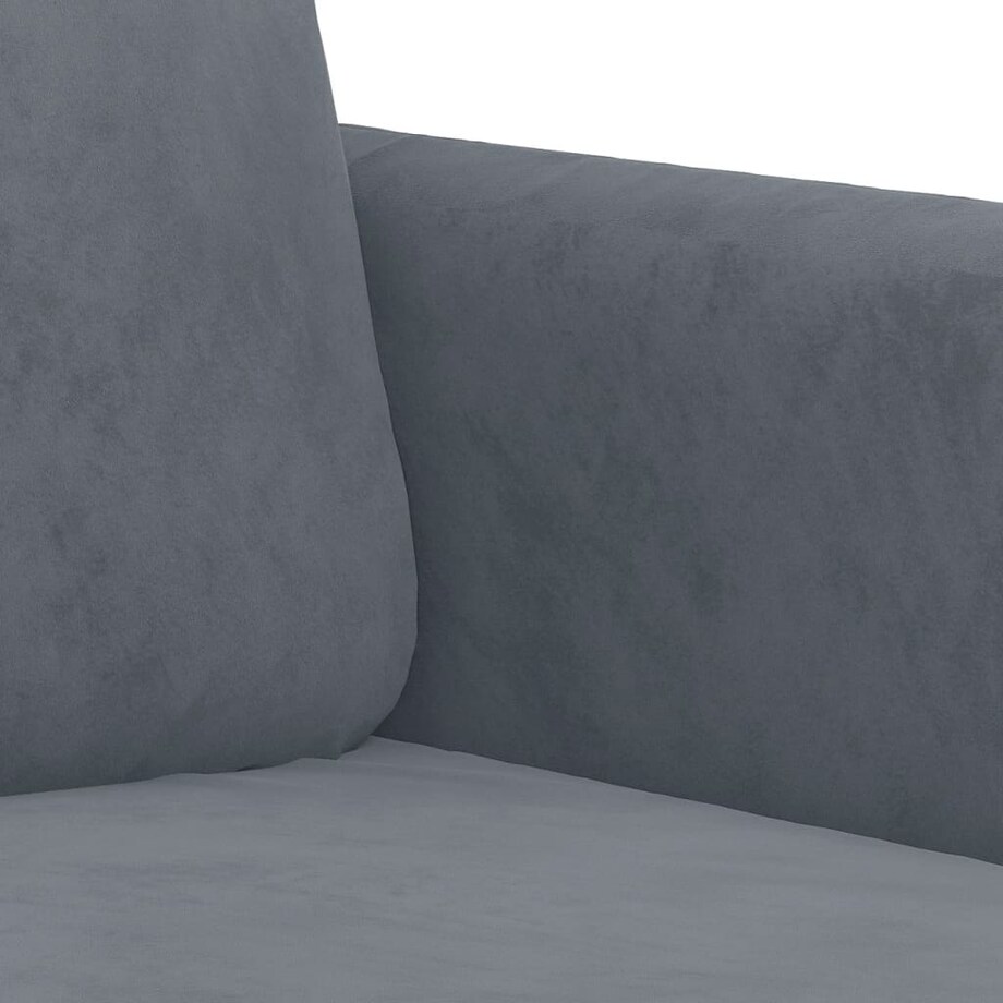 vidaXL Sofa 2-osobowa, ciemnoszary, 140 cm, tapicerowana aksamitem