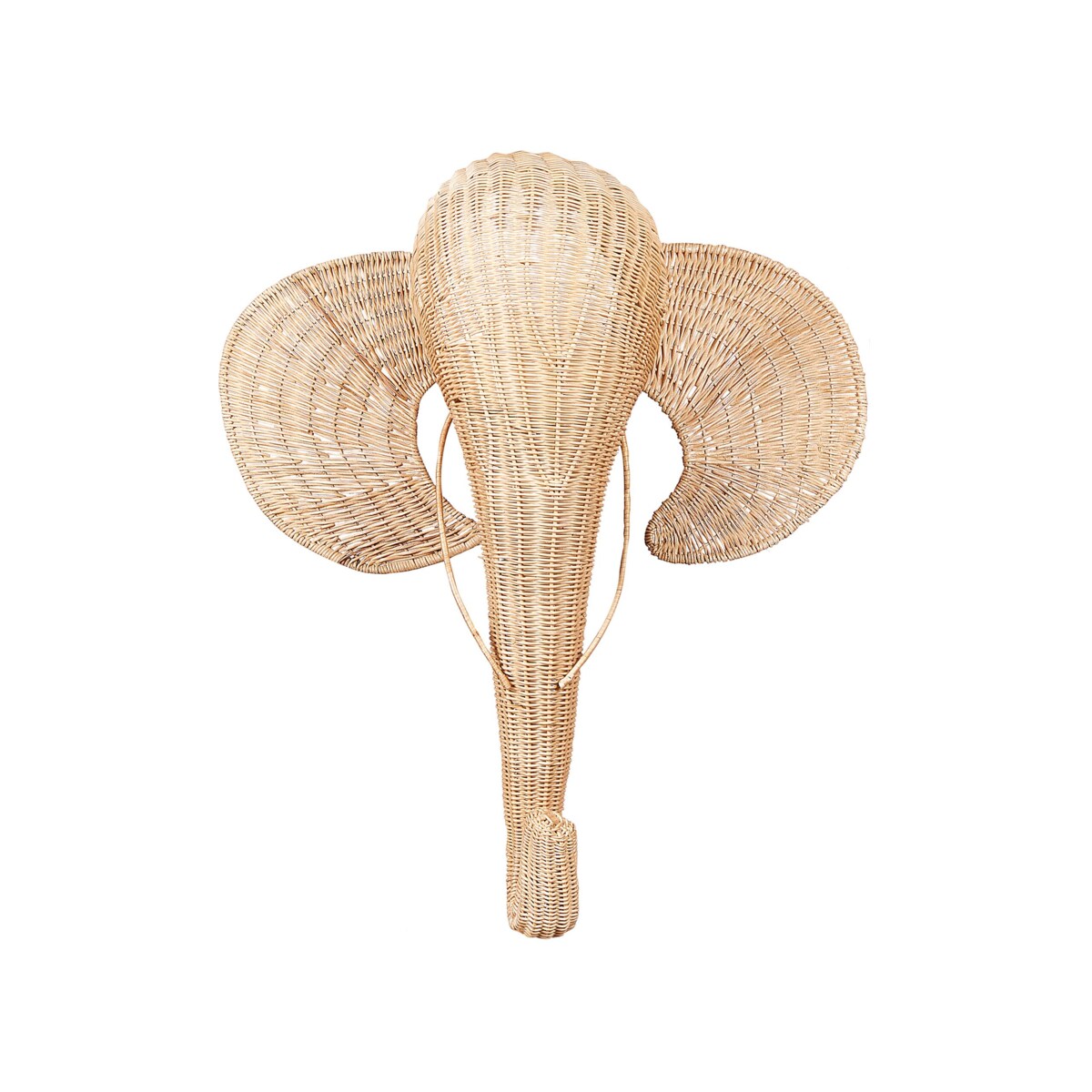 Rattanowa dekoracja ścienna słoń jasna GRUNEY