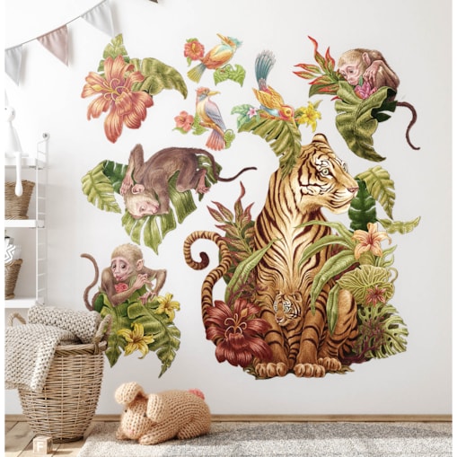 Zestaw naklejek na ścianę, Dżungla safari, 100cm