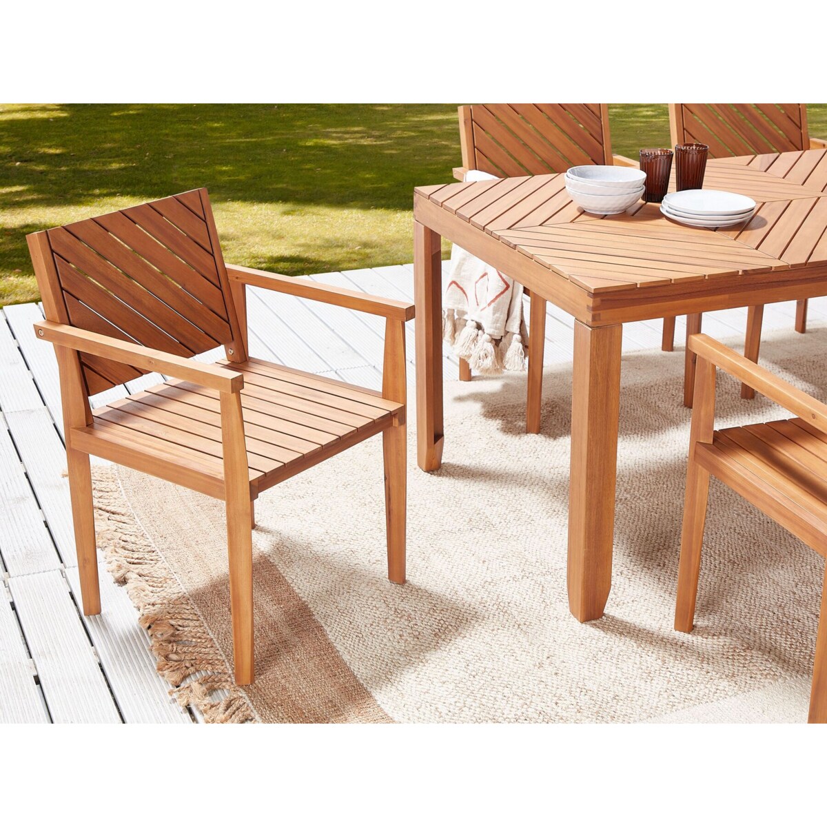 Krzesło ogrodowe drewno akacjowe BARATTI