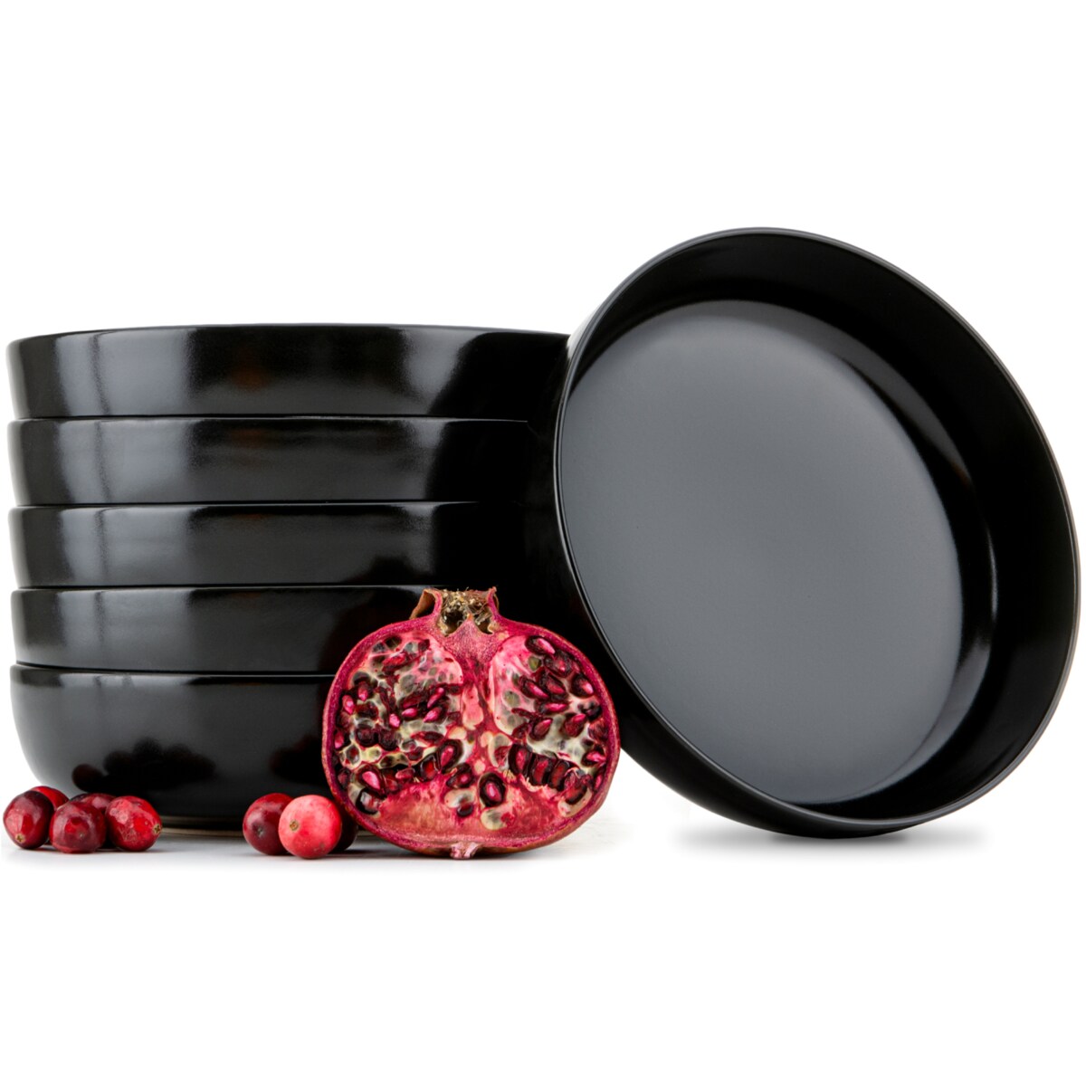 KONSIMO VICTO Zestaw talerzy głębokich dla 6 osób (6 elementów) czarny