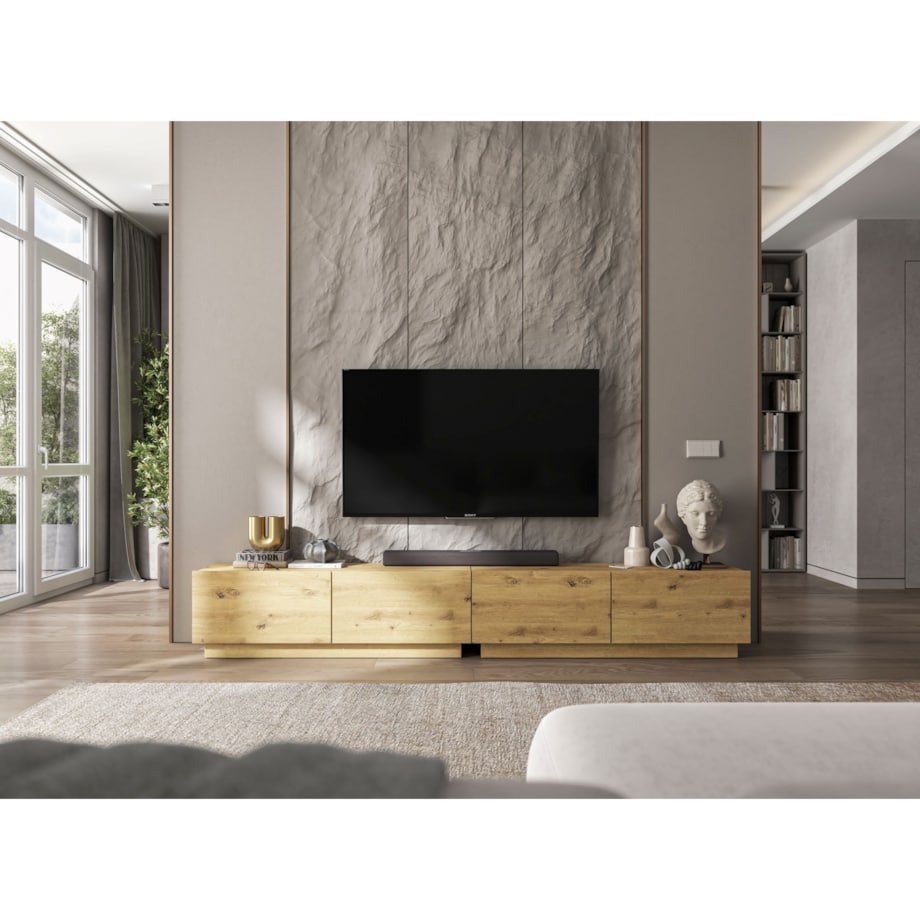 Szafka RTV Loft Stojąca / Wisząca Komoda RTV Dąb Artisan 240 cm