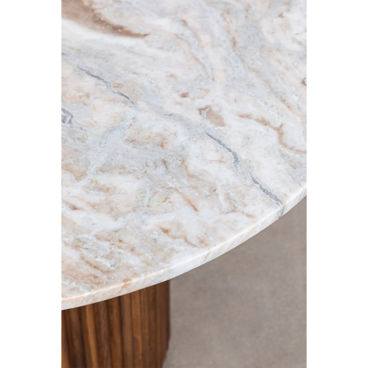 Owalny stół jadalniany 200x100 cm z marmuru i drewna mango Giselda