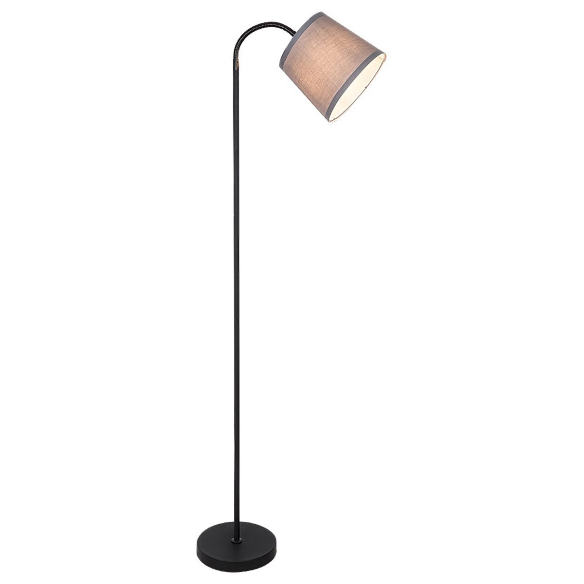 Sypialniana lampa stojąca Godric 6639 abażurowa na peszlu szara