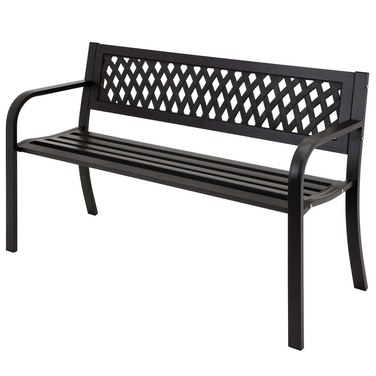 Ławka ogrodowa z oparciem stalowa na balkon