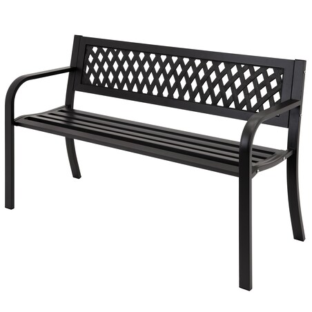 Ławka ogrodowa z oparciem stalowa na balkon