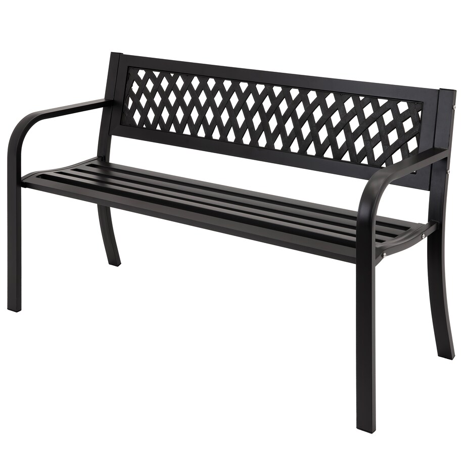 Ławka ogrodowa z oparciem stalowa na balkon