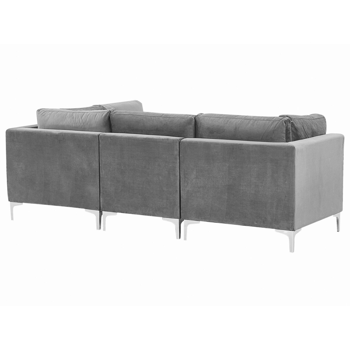 Sofa modułowa 3-osobowa welurowa szara EVJA