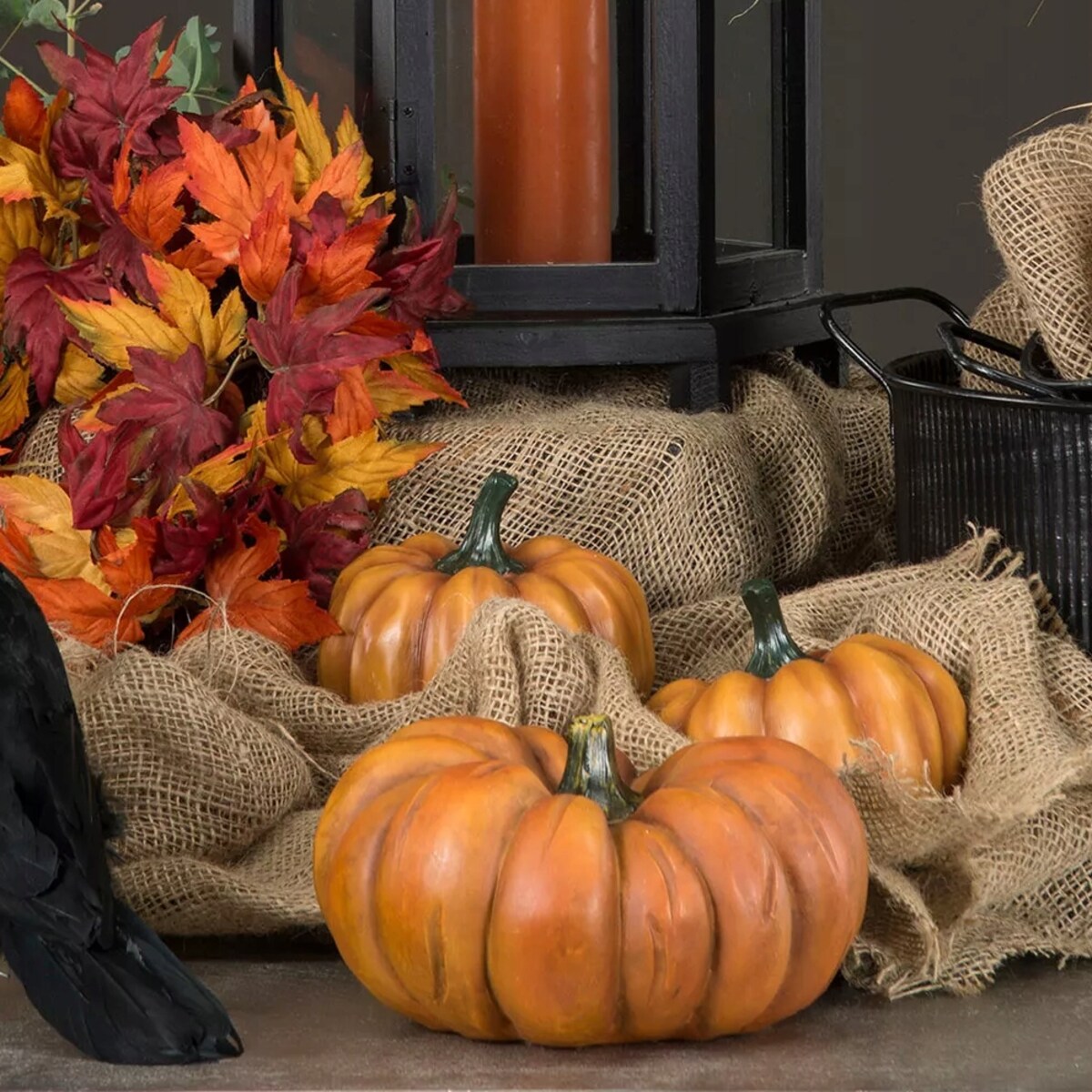 FIGURKA DYNIA OZDOBNA POMARAŃCZOWA 20cm NA JESIEŃ HALLOWEEN DEKORACYJNA