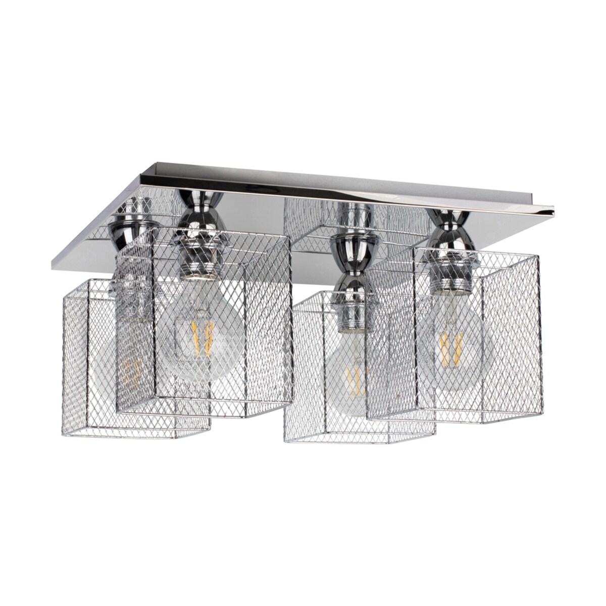 Lampa Sufitowa BRITOP Lighting 4xE27 25W Klasyczne Połączenie Chromu z Chromowanymi Kloszami, Polski Producent, 1 szt.