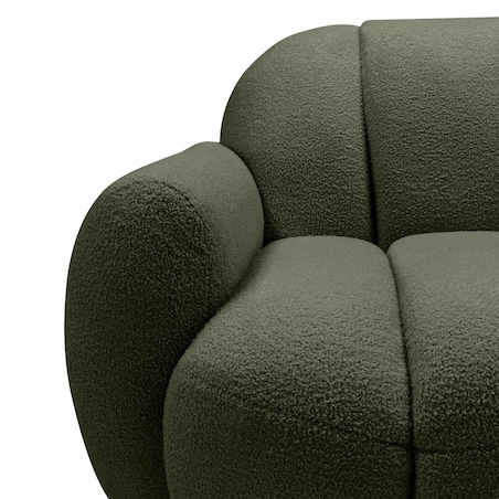 Fotel obrotowy 77x106x85 PALLASS bouclé ciemnozielony