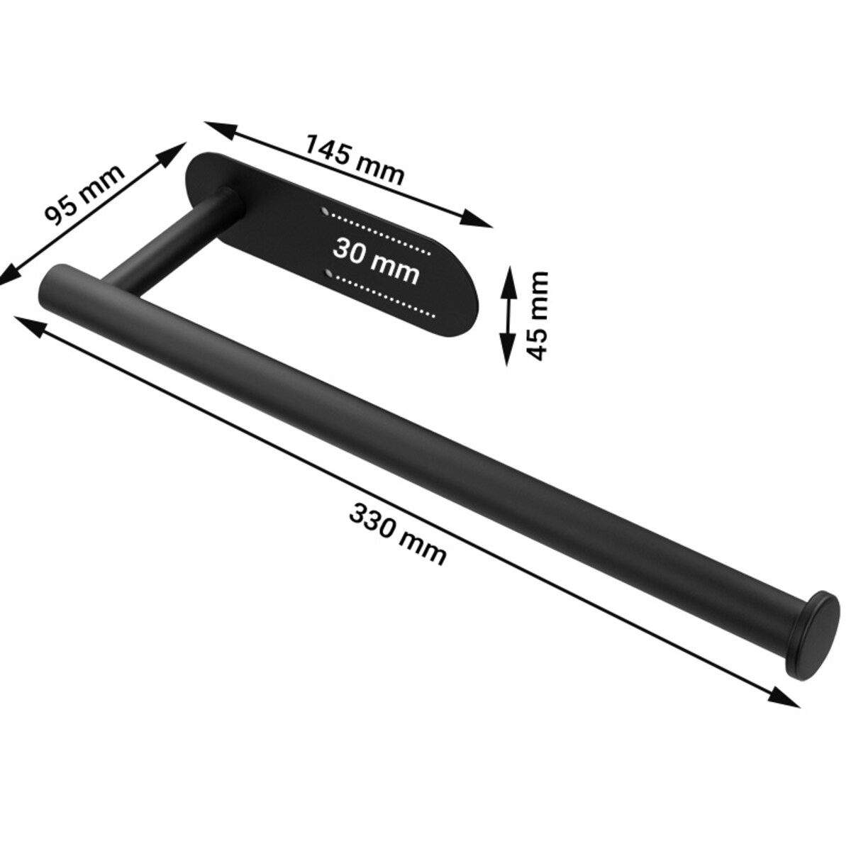 Wieszak uchwyt na ręcznik papierowy kuchenny czarny loft