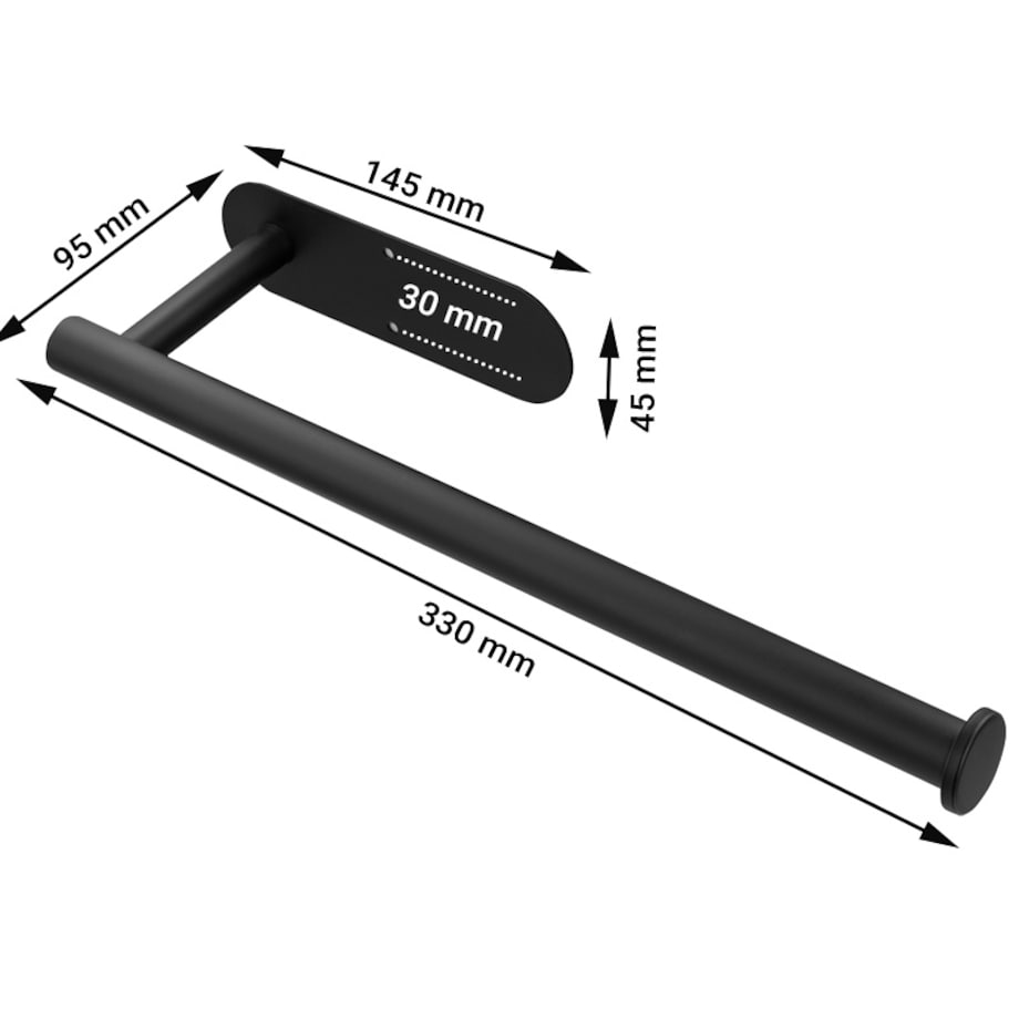 Wieszak uchwyt na ręcznik papierowy kuchenny czarny loft