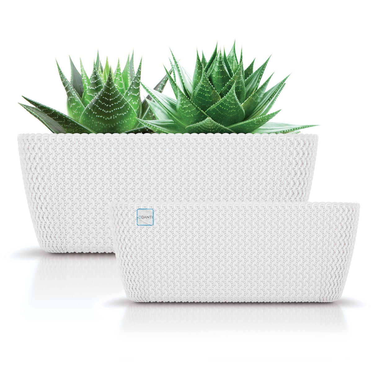 Doniczka Donica Ogrodowa Skrzynka 29,7/39,7 Cm Zestaw Na Taras Do Ogrodu Domu Biała