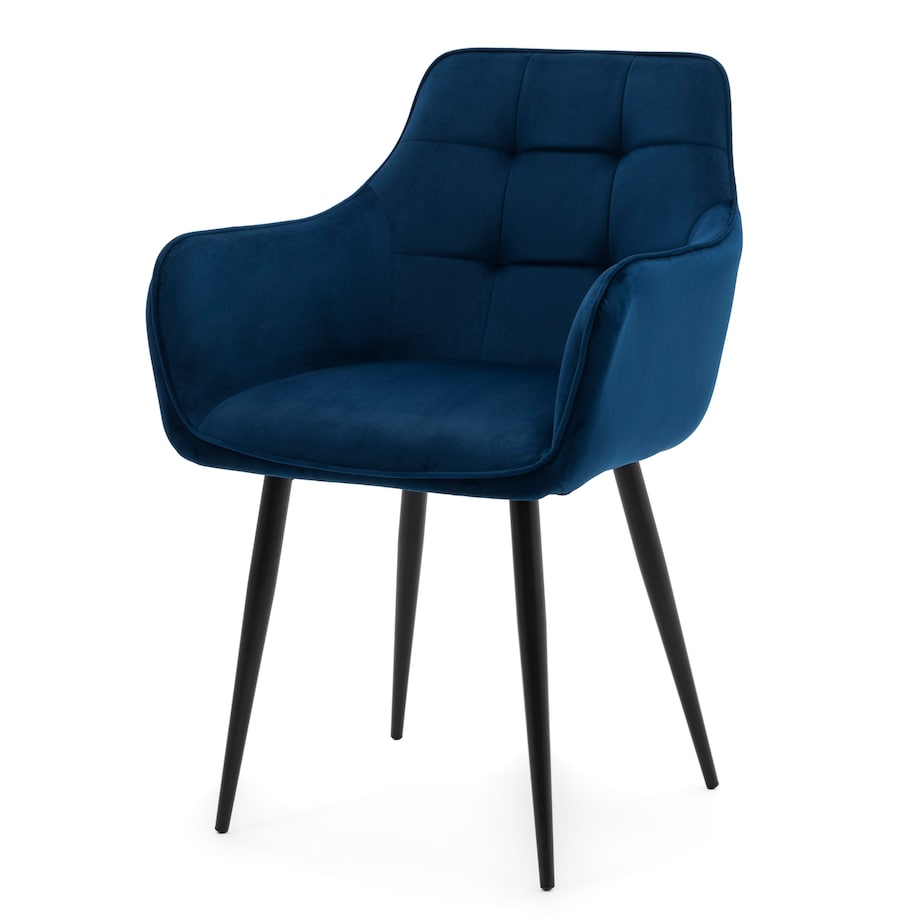 Krzesło tapicerowane welurowe GALLO velvet granatowy