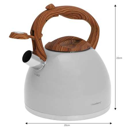 Czajnik stalowy lakierowany mat szary 3.0L KLAUSBERG