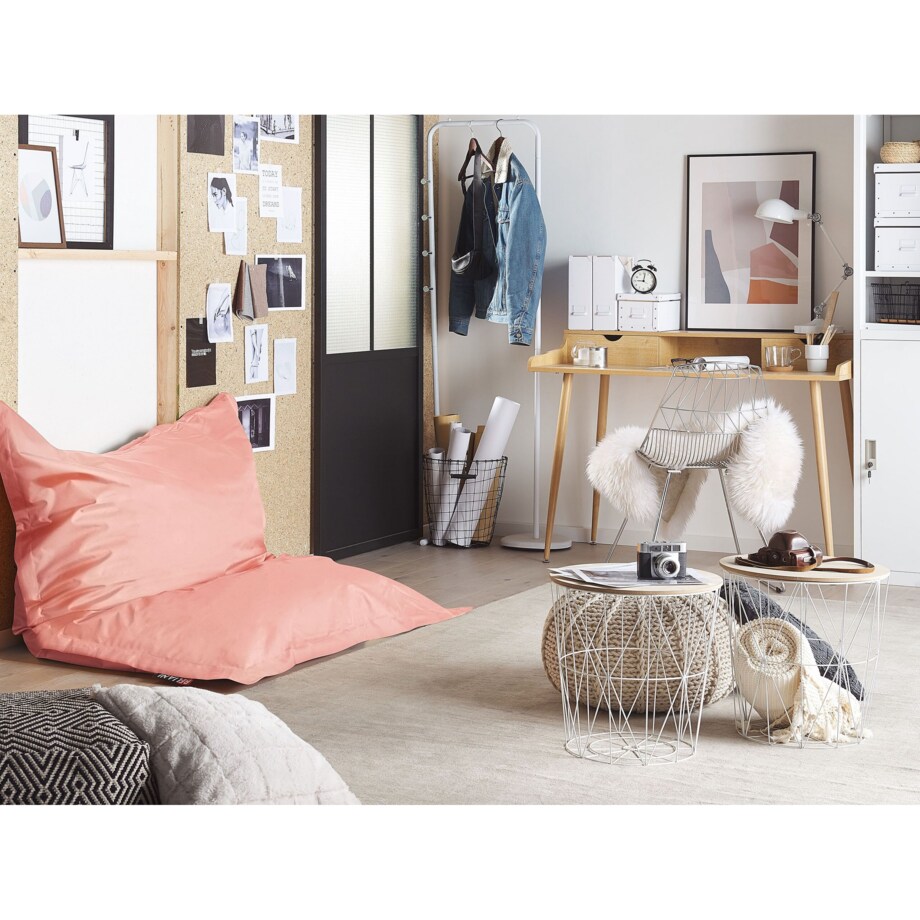 Pufa worek 140 x 180 cm różowy FUZZY