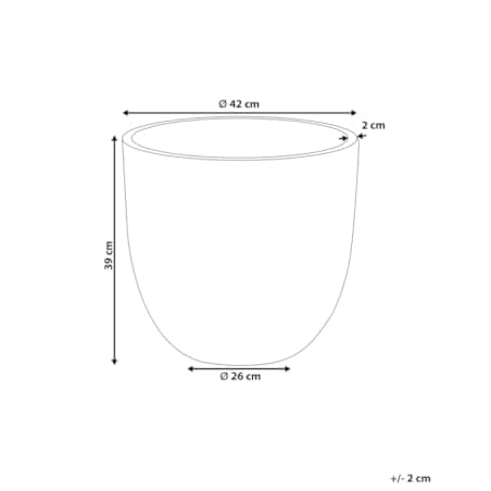 Doniczka 42 x 42 x 39 cm szara FRAXINUS