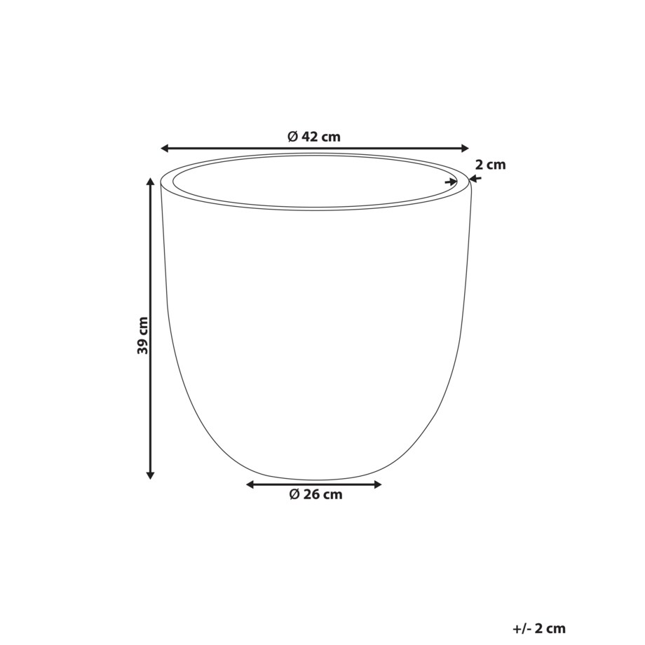 Doniczka 42 x 42 x 39 cm szara FRAXINUS