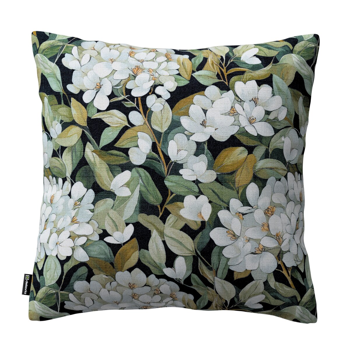 Poszewka Kinga na poduszkę 50x50 jasne kwiaty na czarnym tle