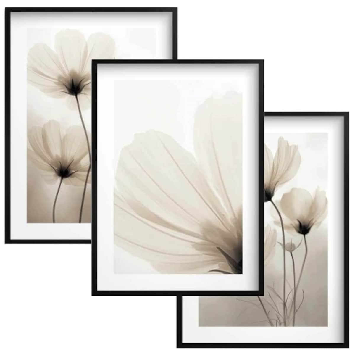 Dekoracyjne Plakaty na ścianę Ozdoba ścienna do salonu Beżowe Kwiaty