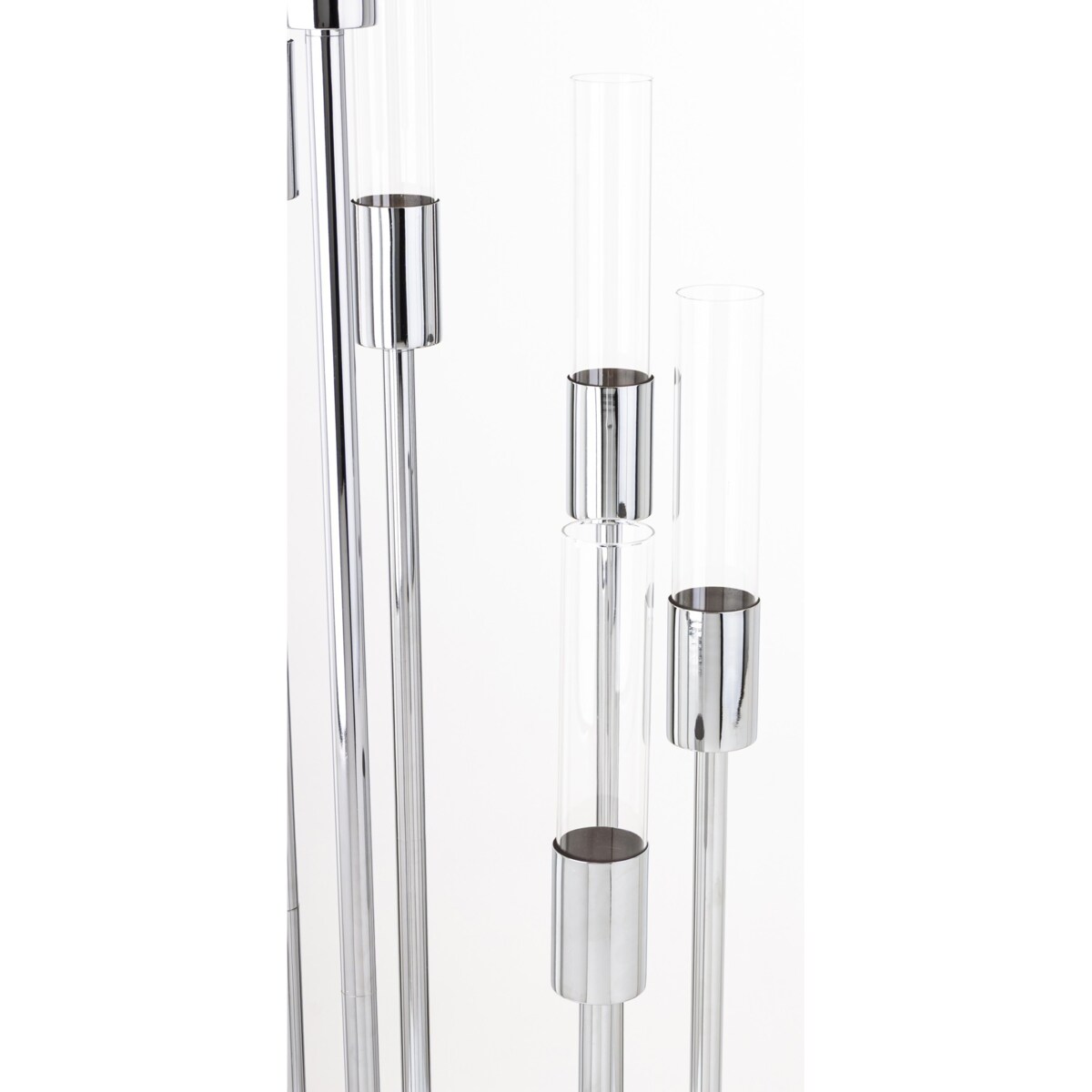 Świecznik metalowy na 6 świec 117x27x27 cm BATANG srebrny