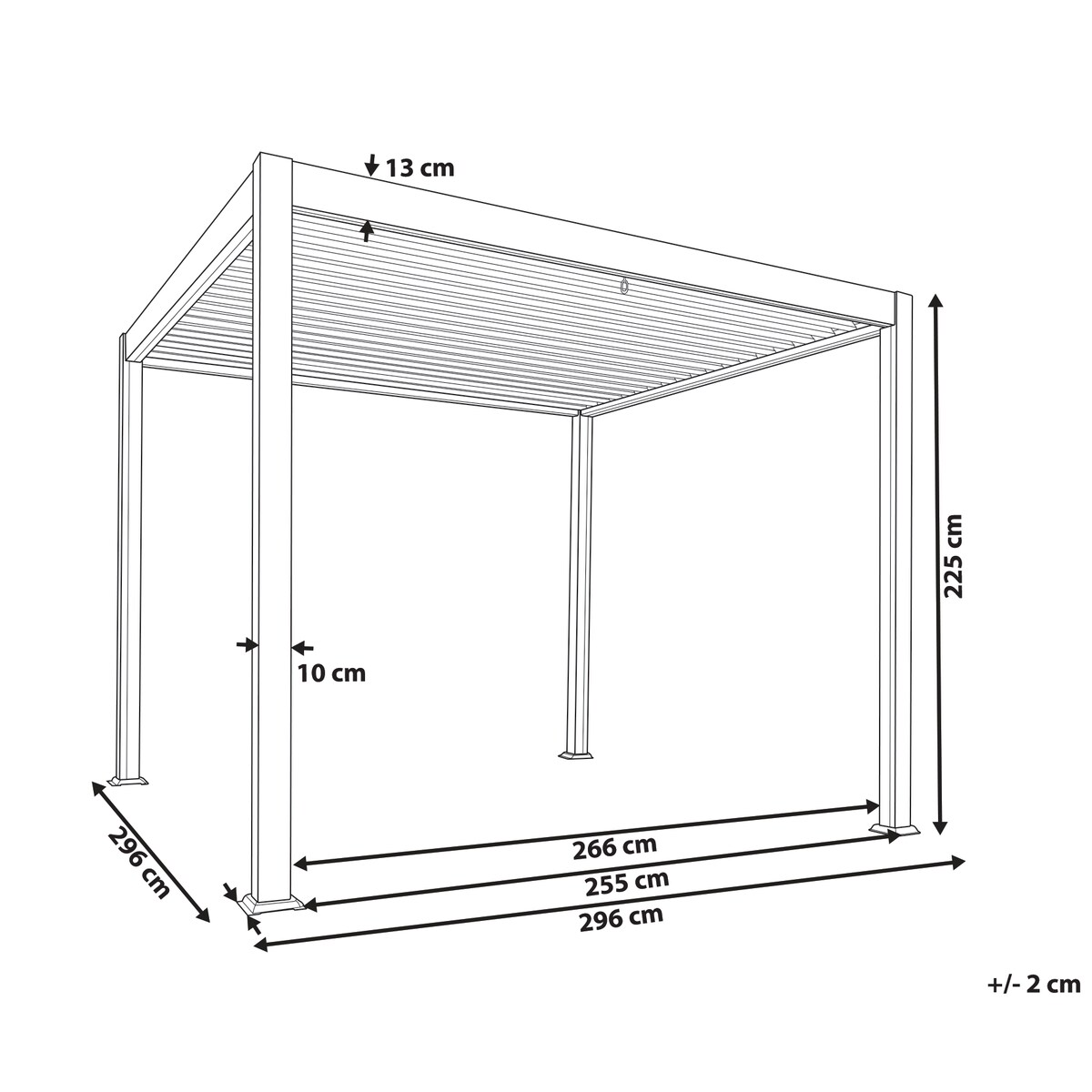 Pawilon ogrodowy FORNOLI Metal 296 cm 296 cm Biały