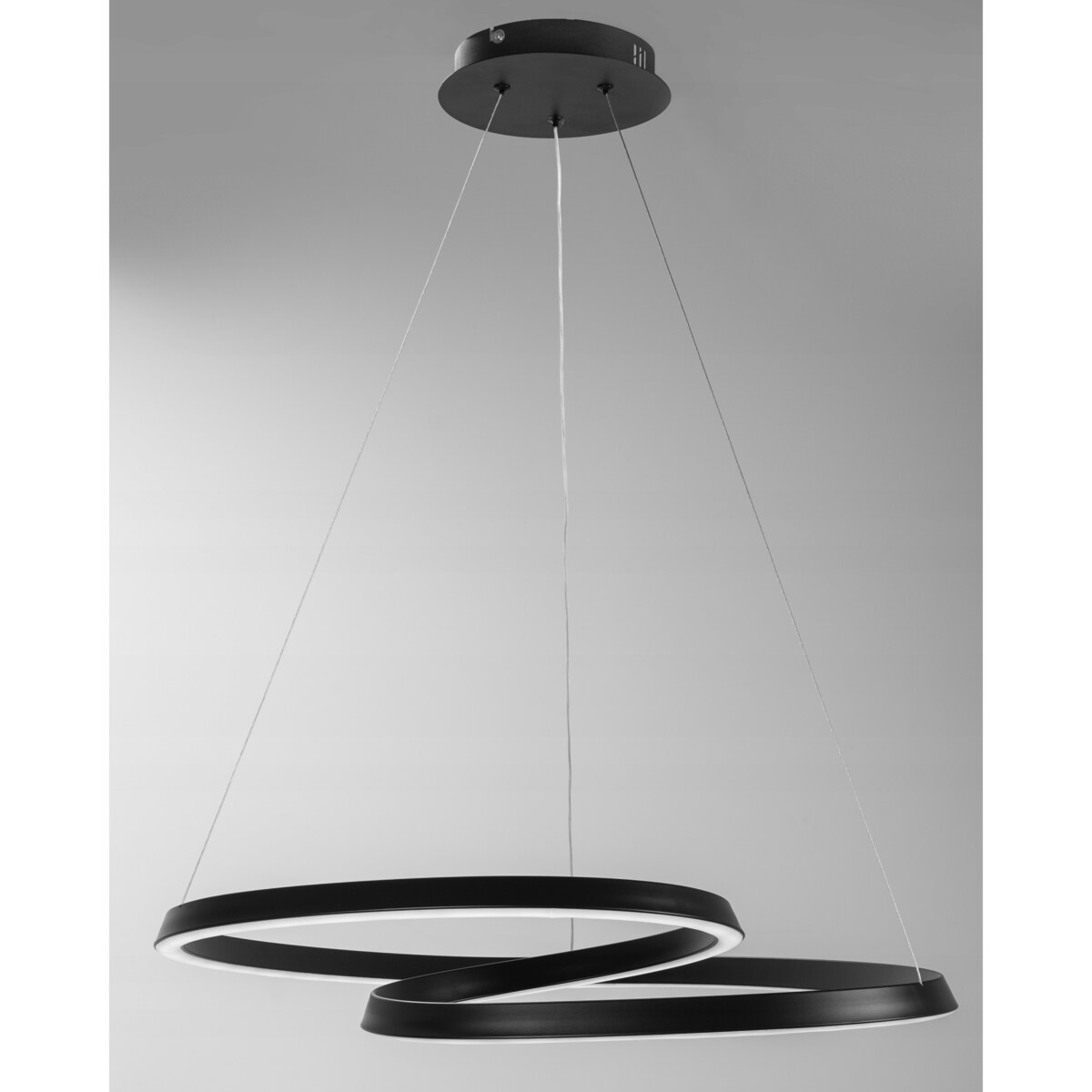 Lampa Sufitowa Wisząca Metal Ring Black Led Pilot