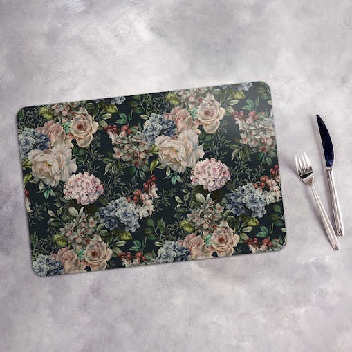 Komplet mat pod talerz Retro kwiaty, 6 szt. 45x30cm