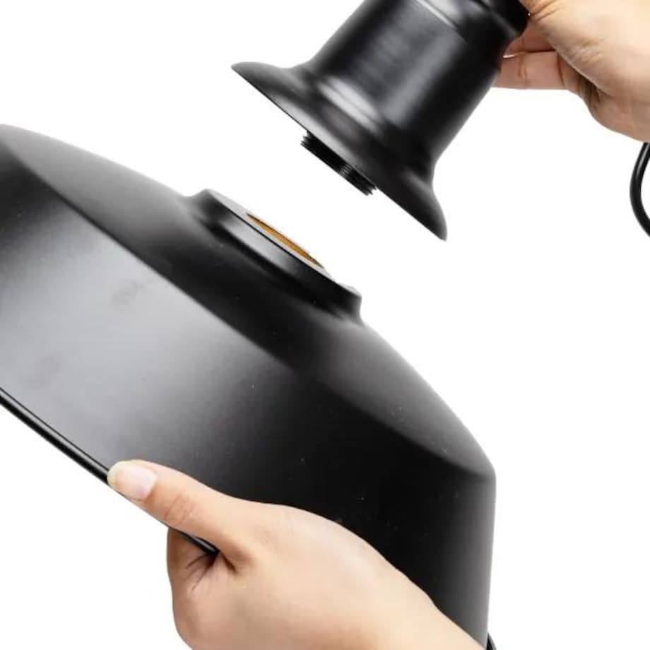 żelazna lampa wisząca czarna (bez źródła światła) e27