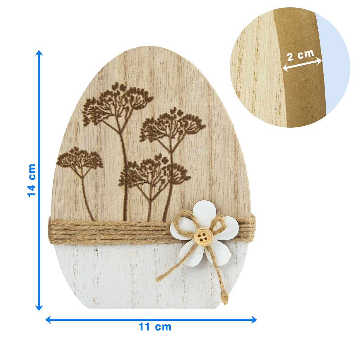 Ozdoba Jajko Wielkanocne 14 Cm Dekoracja Pisanka Na Stół Drewniane Koper