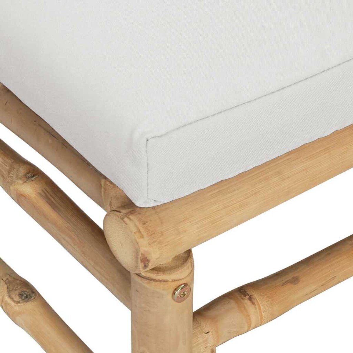 vidaXL Narożna sofa ogrodowa z jasnoszarymi poduszkami, bambusowa