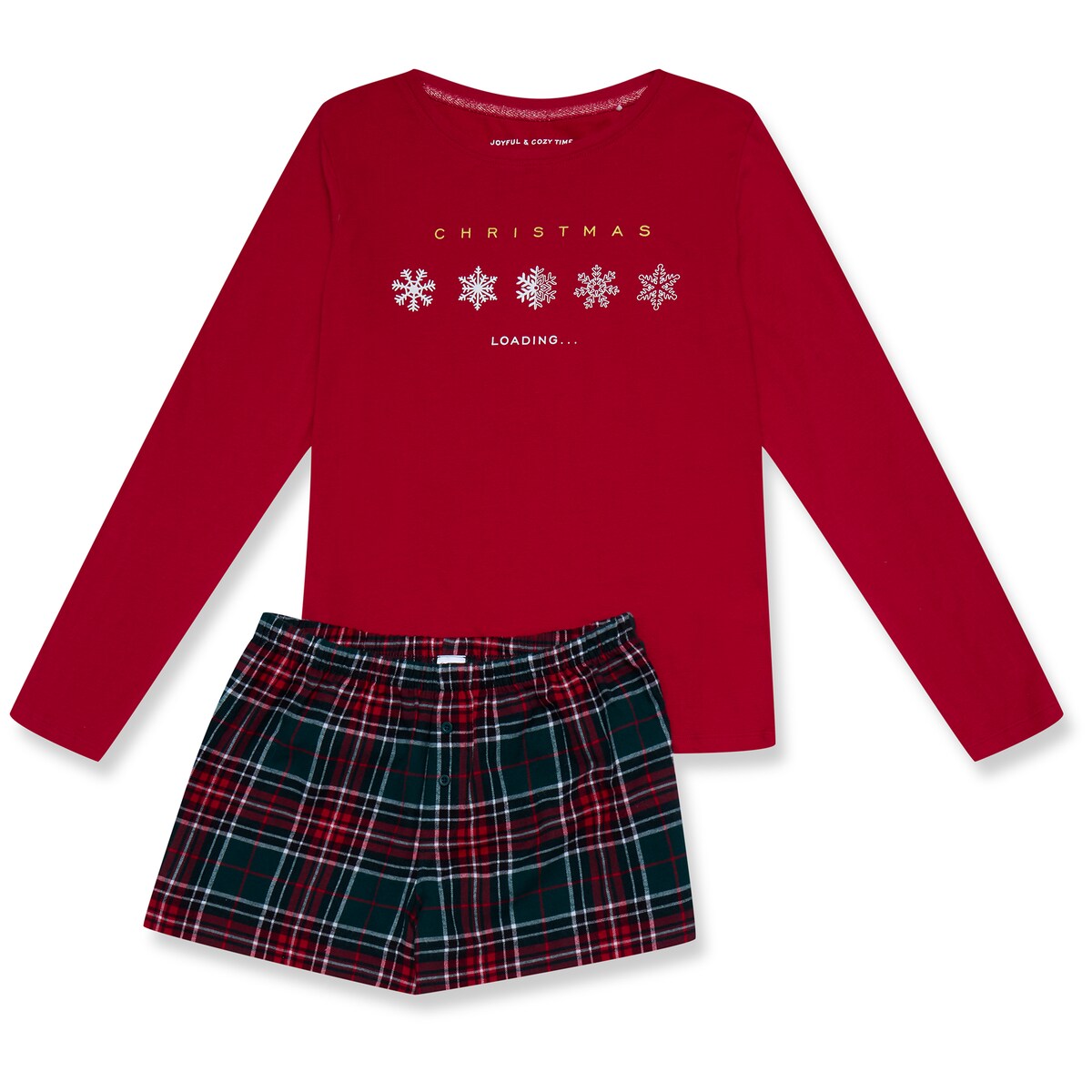 Piżama Feli 41898-33X Czerwone Czerwony, XL