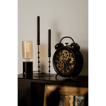 Czarny świecznik, metalowy, 30 cm